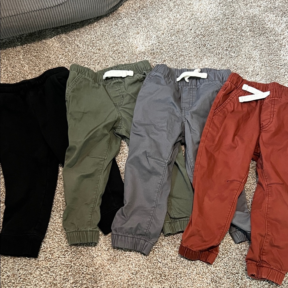 2T Cat & Jack Jogggers- Black, Green, Gray, Red